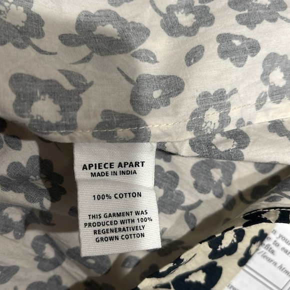 Apiece Apart Las Alturas Floral Drop Waist Mini Dress SZ M Cream Black - Picture 10 of 11